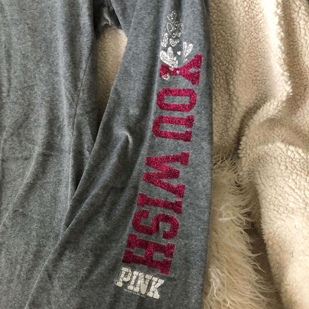 Pink sweat pants with drawstring